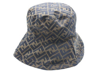 Load image into Gallery viewer, FENDI フェンディ バケットハット 帽子 ヘッドウェア ズッカ柄 総柄 イタリア製 コットン ブラウン 美品 中古 46955