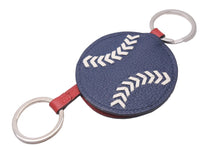 Load image into Gallery viewer, 極美品 HERMES エルメス チャーム キーケース ベースボール C刻 ヴォーエヴァーカラー ブルーマルテ ルージュカザック 中古 46970