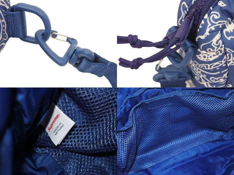 極美品 Supreme Puffer Side Bag Blue Paisley シュプリーム パファー サイド バッグ ブルーペイズリー 2022AW 2022FW  47005