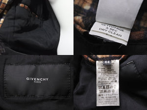 極美品 Givenchy ジバンシー 11AW ロットワイラー ブルゾン 柄 ブラウン ブラック チェック ジャケット サイズ44 中古 47065