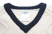 画像をギャラリービューアに読み込む, CHANEL シャネル フィッシャーマン ニット インバーアラン PO8001V00293 B0786 36A ウール ブラック サイズ40 美品 中古 47106