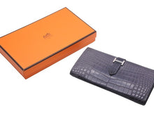 Load image into Gallery viewer, HERMES エルメス ベアン スフレ グレー □Q刻印 シルバー金具 長財布 美品 中古 47108