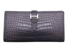 Load image into Gallery viewer, HERMES エルメス ベアン スフレ グレー □Q刻印 シルバー金具 長財布 美品 中古 47108