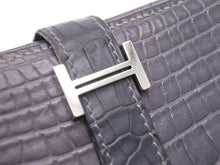 Load image into Gallery viewer, HERMES エルメス ベアン スフレ グレー □Q刻印 シルバー金具 長財布 美品 中古 47108