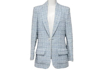 画像をギャラリービューアに読み込む, 新品同様 CHANEL シャネル LA PAUSA ファンタジーツイードジャケット ランウェイ P60346V45916 ライトブルー サイズ34 中古 47133