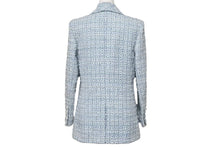 画像をギャラリービューアに読み込む, 新品同様 CHANEL シャネル LA PAUSA ファンタジーツイードジャケット ランウェイ P60346V45916 ライトブルー サイズ34 中古 47133