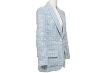 画像をギャラリービューアに読み込む, 新品同様 CHANEL シャネル LA PAUSA ファンタジーツイードジャケット ランウェイ P60346V45916 ライトブルー サイズ34 中古 47133