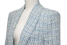 画像をギャラリービューアに読み込む, 新品同様 CHANEL シャネル LA PAUSA ファンタジーツイードジャケット ランウェイ P60346V45916 ライトブルー サイズ34 中古 47133