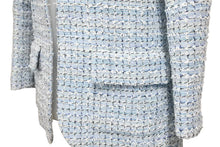 画像をギャラリービューアに読み込む, 新品同様 CHANEL シャネル LA PAUSA ファンタジーツイードジャケット ランウェイ P60346V45916 ライトブルー サイズ34 中古 47133