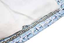 画像をギャラリービューアに読み込む, 新品同様 CHANEL シャネル LA PAUSA ファンタジーツイードジャケット ランウェイ P60346V45916 ライトブルー サイズ34 中古 47133