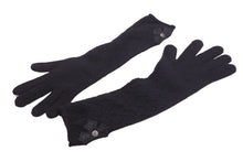 Load image into Gallery viewer, CHROME HEARTS クロムハーツ 手袋 gloves グローブ ロング カシミヤ ブラック シルバー金具 美品 中古 47150