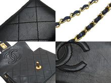 画像をギャラリービューアに読み込む, CHANEL シャネル ショルダーバッグ ミニマトラッセチェーンショルダー 1番台 ブラック ラムスキン ゴールド金具 美品 中古 47159