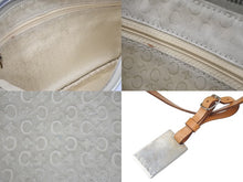 Load image into Gallery viewer, CELINE セリーヌ ショルダーバッグ Cマカダム柄 スエード レザー アイボリー ライトブラウン 良品 中古 47296