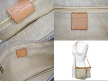 Load image into Gallery viewer, CELINE セリーヌ ショルダーバッグ Cマカダム柄 スエード レザー アイボリー ライトブラウン 良品 中古 47296