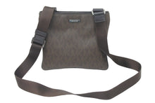 画像をギャラリービューアに読み込む, MICHAEL KORS マイケルコース ショルダーバッグ 肩掛けバッグ MKロゴ PVC ブラウン シルバー金具 美品 中古 47316