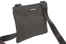 画像をギャラリービューアに読み込む, MICHAEL KORS マイケルコース ショルダーバッグ 肩掛けバッグ MKロゴ PVC ブラウン シルバー金具 美品 中古 47316