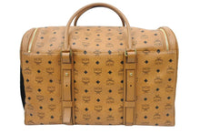 画像をギャラリービューアに読み込む, MCM エムシーエム MUNCHEN ロゴグラム ペット用 キャリーバッグ 小型 犬 猫 ライトブラウン 中古 47346