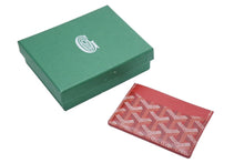 Load image into Gallery viewer, 未使用 GOYARD ゴヤール カードケース サンシェルピス ヘリンボーン柄 レッド 中古 47351