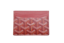 Load image into Gallery viewer, 未使用 GOYARD ゴヤール カードケース サンシェルピス ヘリンボーン柄 レッド 中古 47351