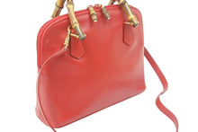 画像をギャラリービューアに読み込む, GUCCI グッチ バンブー 2WAYバッグ ショルダーバッグ ハンドバッグ 000 1274 0290 レザー レッド ゴールド金具 良品 中古 47447