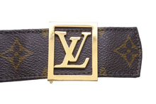 Load image into Gallery viewer, LOUIS VUITTON ルイ・ヴィトン ベルト・バックル モノグラム ベルト サンチュール LV金具 ゴールド 美品 中古 47462