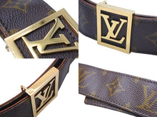 Load image into Gallery viewer, LOUIS VUITTON ルイ・ヴィトン ベルト・バックル モノグラム ベルト サンチュール LV金具 ゴールド 美品 中古 47462