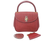 Load image into Gallery viewer, COMTESSE コムテッセ ハンドバック バック レッド がま口ポーチレザー 本革 中古 47524
