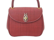 Load image into Gallery viewer, COMTESSE コムテッセ ハンドバック バック レッド がま口ポーチレザー 本革 中古 47524