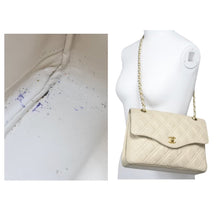 Load image into Gallery viewer, CHANEL シャネル マトラッセ チェーン ショルダーバッグ 初期 ベージュ ラムスキン ココマーク ゴールド金具 中古 47525