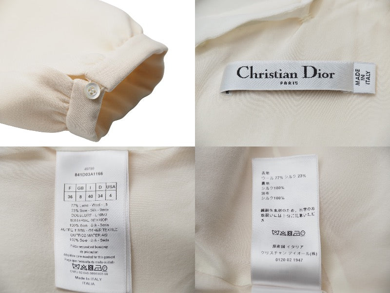 極美品 Christian Dior クリスチャンディオール ワンピース ドレス オフホワイト 841D03A1166 サイズ36 中古 47529  – Casanova Vintage