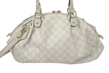 画像をギャラリービューアに読み込む, GUCCI グッチ スーキー グッチシマ レザー トートバッグ ハンドバッグ アイボリー キャンバス 中古 47530