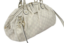 画像をギャラリービューアに読み込む, GUCCI グッチ スーキー グッチシマ レザー トートバッグ ハンドバッグ アイボリー キャンバス 中古 47530