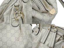 画像をギャラリービューアに読み込む, GUCCI グッチ スーキー グッチシマ レザー トートバッグ ハンドバッグ アイボリー キャンバス 中古 47530