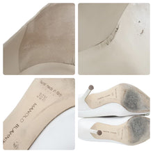 Load image into Gallery viewer, Manolo Blahnik マノロ ブラニク HANGISIFLAT_CLC 36.5 LCRM 白 ホワイト スワロフスキー 中古 47577