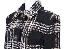 画像をギャラリービューアに読み込む, CHANEL シャネル ツイードジャケット ココマークボタン P56957V42880 17A ブラック ベージュ ホワイト サイズ40 美品 中古 47588