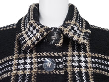 画像をギャラリービューアに読み込む, CHANEL シャネル ツイードジャケット ココマークボタン P56957V42880 17A ブラック ベージュ ホワイト サイズ40 美品 中古 47588