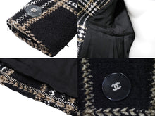 画像をギャラリービューアに読み込む, CHANEL シャネル ツイードジャケット ココマークボタン P56957V42880 17A ブラック ベージュ ホワイト サイズ40 美品 中古 47588