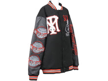 画像をギャラリービューアに読み込む, SCARFACE スカーフェイス スタジアム・ジャンパー DELTA 00's 映画 刺繍 レザー 切替し ブラック レッド サイズXL 47593