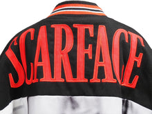 画像をギャラリービューアに読み込む, SCARFACE スカーフェイス スタジアム・ジャンパー DELTA 00's 映画 刺繍 レザー 切替し ブラック レッド サイズXL 47593