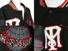 画像をギャラリービューアに読み込む, SCARFACE スカーフェイス スタジアム・ジャンパー DELTA 00's 映画 刺繍 レザー 切替し ブラック レッド サイズXL 47593