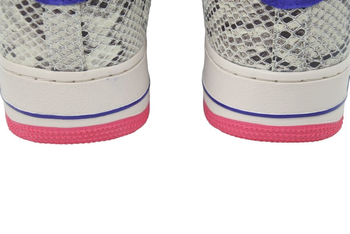 新品未使用 NIKE ナイキ ID スニーカー 靴 カスタムシューズ ヘビ柄 スエード ピンク ブルー ホワイト サイズ27.5 47675