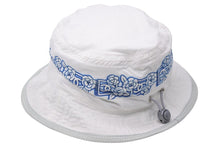 画像をギャラリービューアに読み込む, CHANEL シャネル スポーツライン ココマーク カメリア バケットハット ポリエステル ホワイト ブルー グレー M 美品 中古 47851