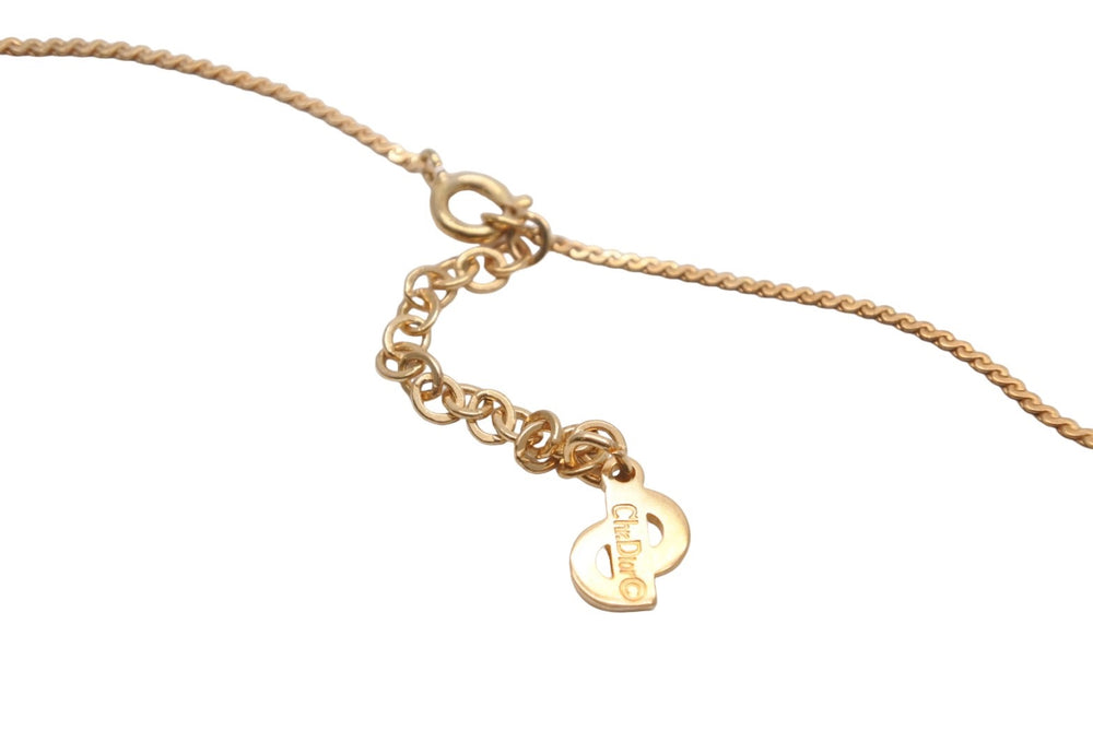 Christian Dior クリスチャン・ディオール チェーンネックレス GP ゴールド ロゴネックレス 美品 中古 47870