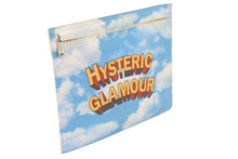 画像をギャラリービューアに読み込む, HYSTERIC GLAMOUR ヒステリックグラマー クラッチバッグ 空柄 マルチカラー シルバー金具 ユニセックス 美品 中古 47897