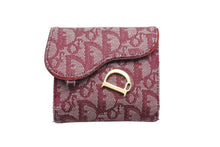 Load image into Gallery viewer, Christian Dior クリスチャンディオール トロッター サドル二つ折り財布 総ロゴ D金具 02LU 中古 47959