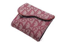 Load image into Gallery viewer, Christian Dior クリスチャンディオール トロッター サドル二つ折り財布 総ロゴ D金具 02LU 中古 47959
