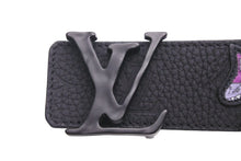 Load image into Gallery viewer, LOUIS VUITTON ルイ・ヴィトン ベルト・バックル メンズ サンチュール LVシェイプ ワッペン ノワール MP293 中古 47972