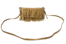 画像をギャラリービューアに読み込む, YVES SAINT LAURENT イヴ・サンローラン ショルダーバッグ フリンジ シルク スウェード ブラウン ゴールド金具 美品 中古 47977