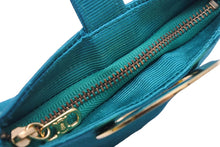 Load image into Gallery viewer, CELINE セリーヌ ミニポーチ ハンドバッグ 小物入れ サークルロゴ キャンバス GP グリーン ゴールド金具 美品 中古 47982