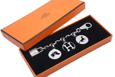 HERMES エルメス アミュレット4 ブルロック バッグチャーム キーホルダー 50g ドッグ ホース H メタル シルバー 美品 中古 47998